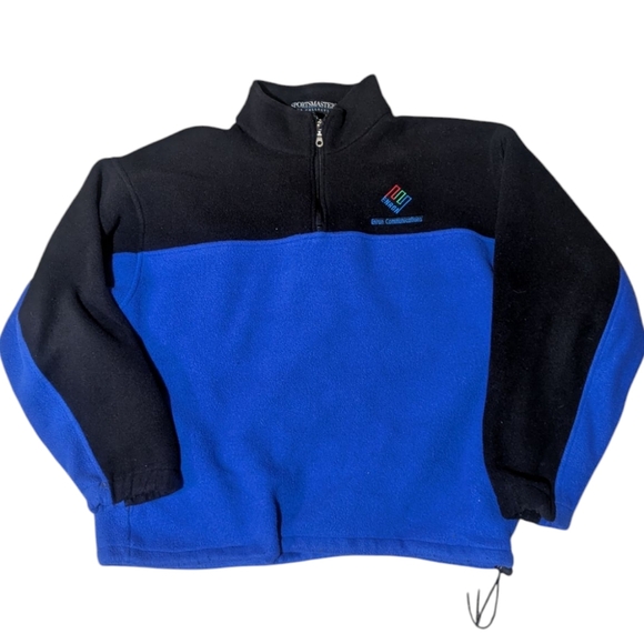 Quarter Zip Fleece Enron Communications Large Finance Bro Made in USA - Picture 1 of 7